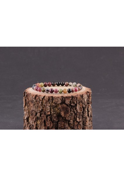 Renkli Doğal Turmalin Taş Bileklik, Şık ve Enerjik Aksesuar. fiyatları