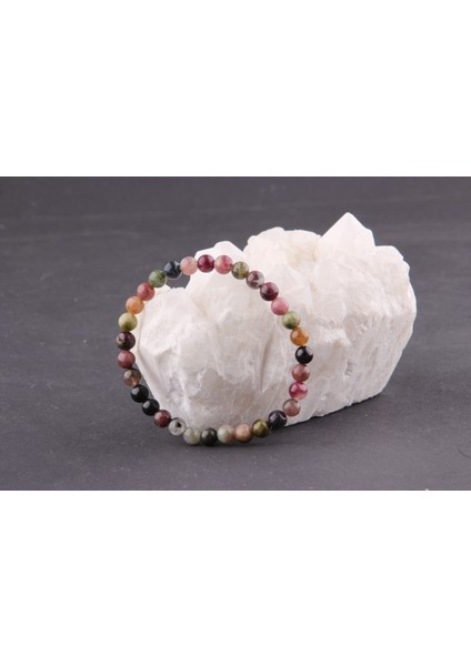 Renkli Doğal Turmalin Taş Bileklik, Şık ve Enerjik Aksesuar. fırsatları