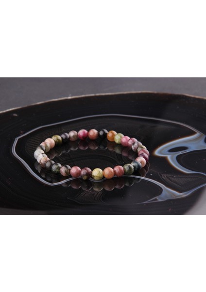 Renkli Doğal Turmalin Taş Bileklik, Şık ve Enerjik Aksesuar. indirimleri