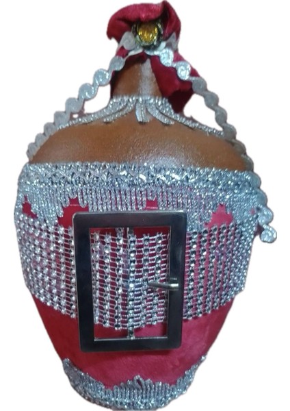 Kına Gecesi Kına Testi Tasarım Kırmızı Renk Kadife Kaplı Kemer