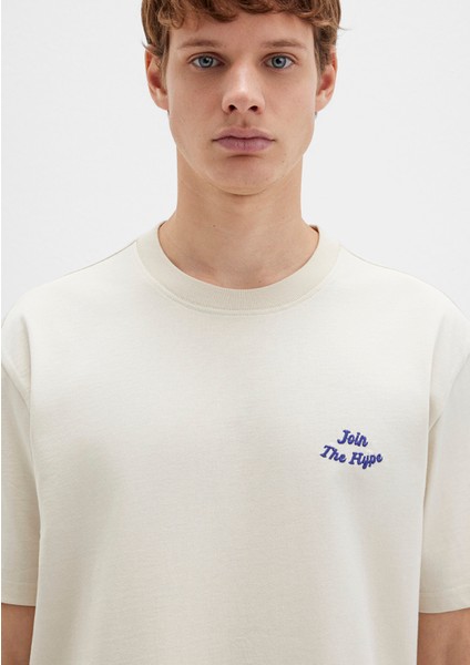 Baskılı Bej Tişört 0613046-70140