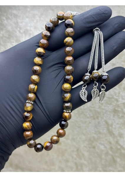 Kahverengi Kaplangözü Erkek Tesbihi Doğaltaş, Şık ve Doğal Takı