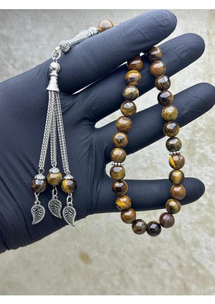 Kahverengi Kaplangözü Erkek Tesbihi Doğaltaş, Şık ve Doğal Takı fiyatları