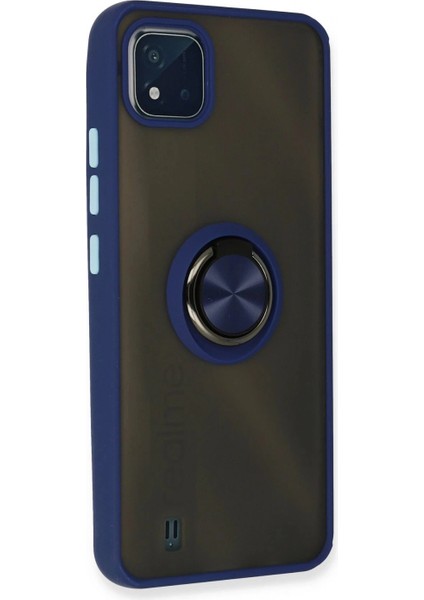 Realme C11 2021 Kılıf Montreal Yüzüklü Silikon Kapak - Lacivert modelleri