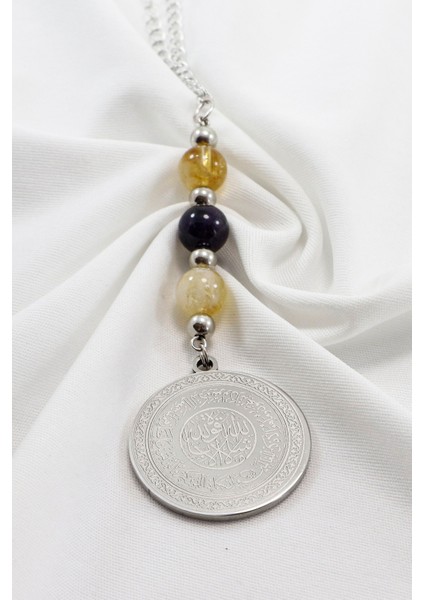 Çelik Ayna Süsü, Ametist ve Sitrin Taşlı Nazar ve Ayetel Kürsi Figürleri modelleri