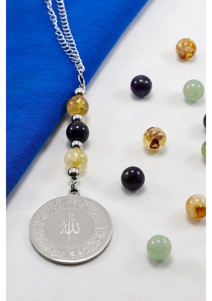 Çelik Ayna Süsü, Ametist ve Sitrin Taşlı Nazar ve Ayetel Kürsi Figürleri indirimleri