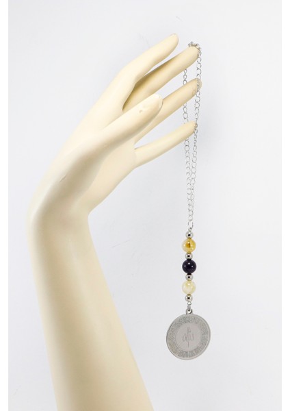 Çelik Ayna Süsü, Ametist ve Sitrin Taşlı Nazar ve Ayetel Kürsi Figürleri