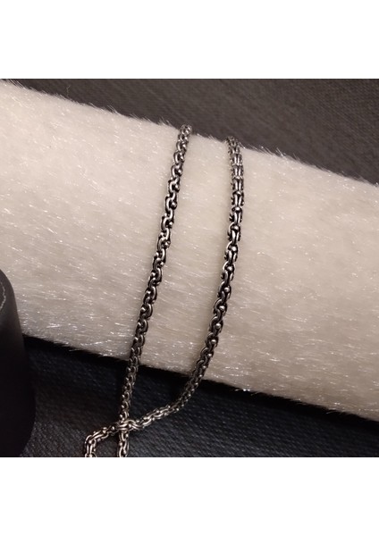 925 Ayar Gümüş Arnavut Model Erkek Kolyesi-Şık TASARIM-55CM/4MM modelleri