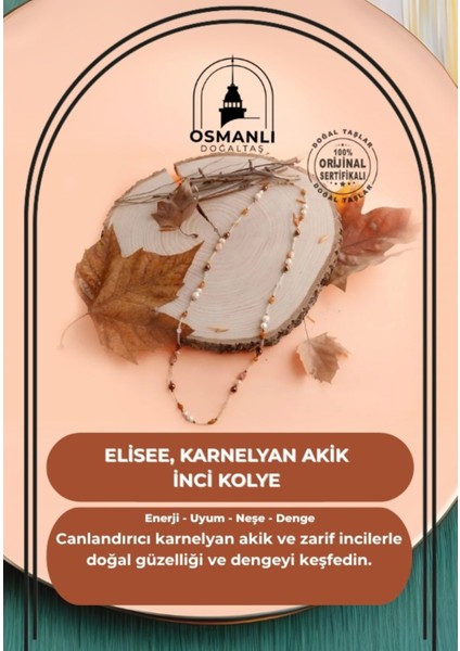 Renkli Akik ve Inci Kolye, Şık Takı Tasarımı, Zarif ve Parlak Aksesuar