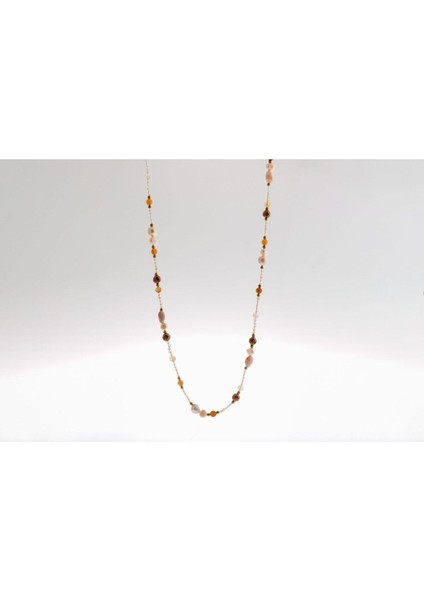 Renkli Akik ve Inci Kolye, Şık Takı Tasarımı, Zarif ve Parlak Aksesuar fiyatları