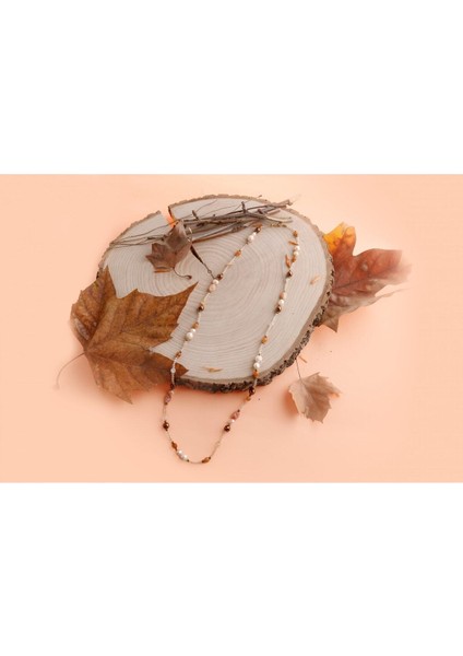 Renkli Akik ve Inci Kolye, Şık Takı Tasarımı, Zarif ve Parlak Aksesuar indirimleri