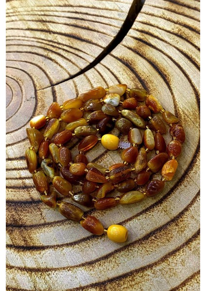 Bej Damla Kehribar Kolye, Doğal ve Şık Takı Seçeneği modelleri