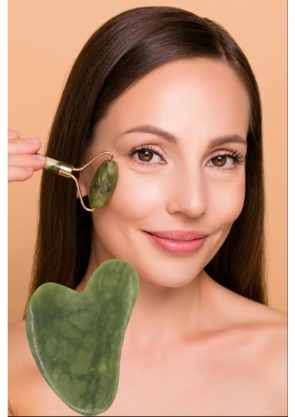 Doğal Taş Masaj Aleti, Yüz Bakım Taşı, Yeşim Taşı, Sağlıklı ve Ferahlatıcı Kullanım modelleri