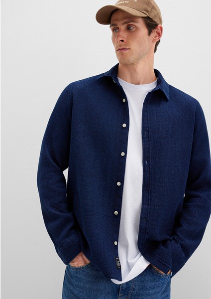 Lacivert Örme Gömlek 0211681-18790
