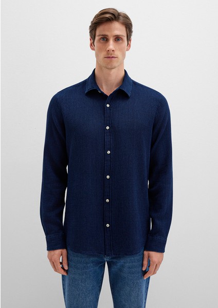 Lacivert Örme Gömlek 0211681-18790 fırsatları