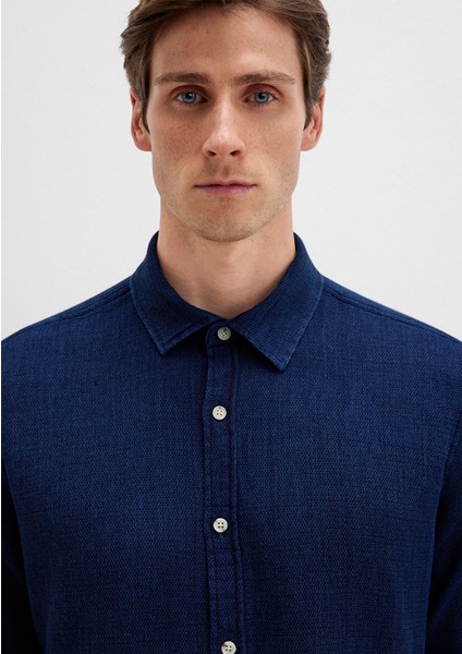 Lacivert Örme Gömlek 0211681-18790