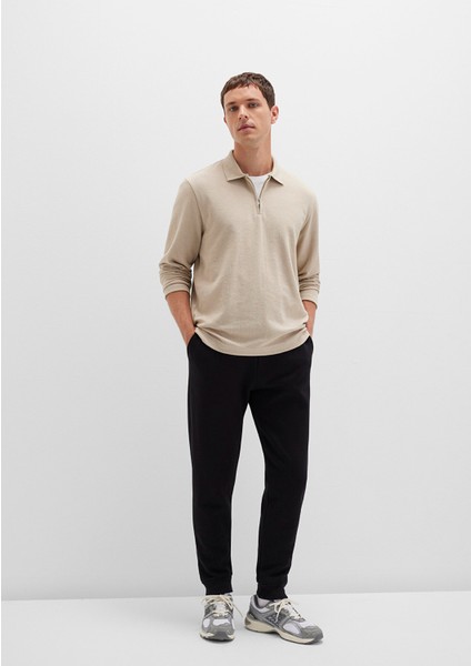 Yarı Fermuarlı Uzun Kollu Bej Tişört 0613045-70039 fiyatları