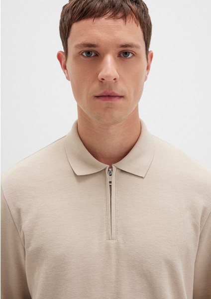 Yarı Fermuarlı Uzun Kollu Bej Tişört 0613045-70039 indirimleri