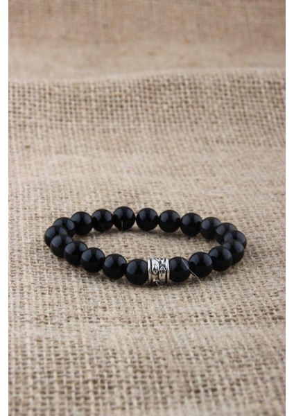 Doğal Taş Siyah Obsidyen Bileklik 8mm, Şıklık ve Enerji Için Özel Tasarım