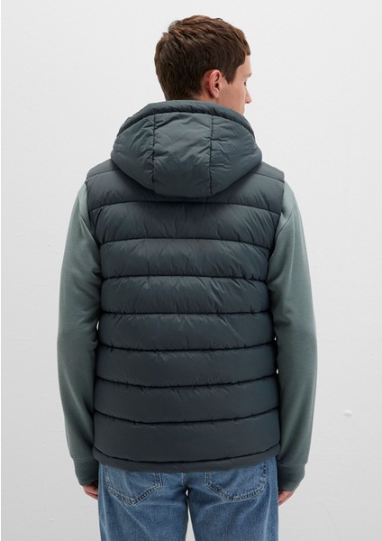 Kapüşonlu Yeşil Şişme Yelek 0110604-71598 fırsatları