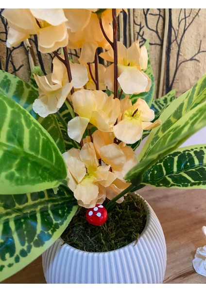 40CM Saksılı Yapay Çiçek, Doğal Taş Yosunlu Balkon ve Masa Dekoru fırsatları