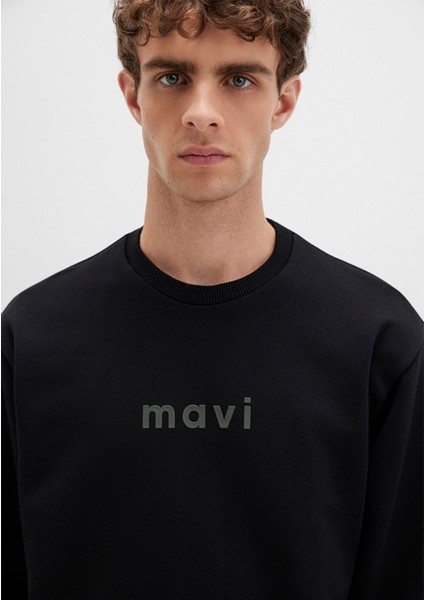 Mavi Logo Baskılı Siyah Sweatshirt 0S10556-900