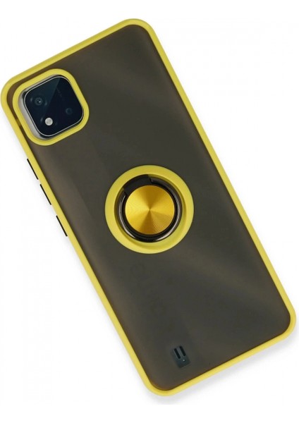 Realme C11 2021 Kılıf Montreal Yüzüklü Silikon Kapak - Sarı fiyatları
