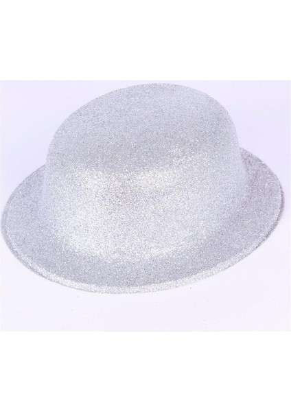 Ds-Derin Gümüş Renk Yuvarlak Simli Plastik Parti Şapkası