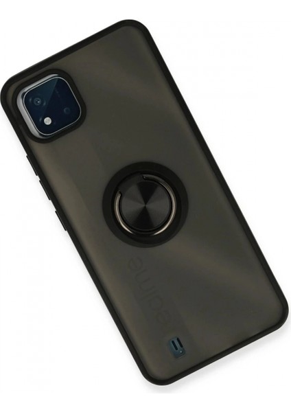 Realme C11 2021 Kılıf Montreal Yüzüklü Silikon Kapak - Siyah fiyatları
