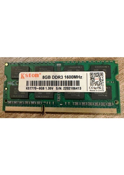 8gb DDR3L 1.35V KST770-8GB 1600MHZ Dizüstü Ram Bellek