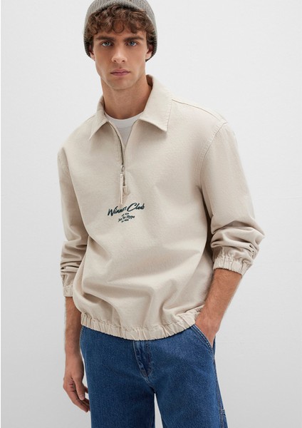 Yarı Fermuarlı Ekru Gömlek 0211784-81202 fiyatları