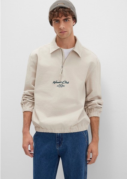 Yarı Fermuarlı Ekru Gömlek 0211784-81202 modelleri