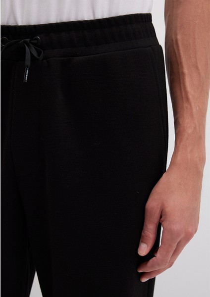 Siyah Örme Interlok Pantolon 0010489-900