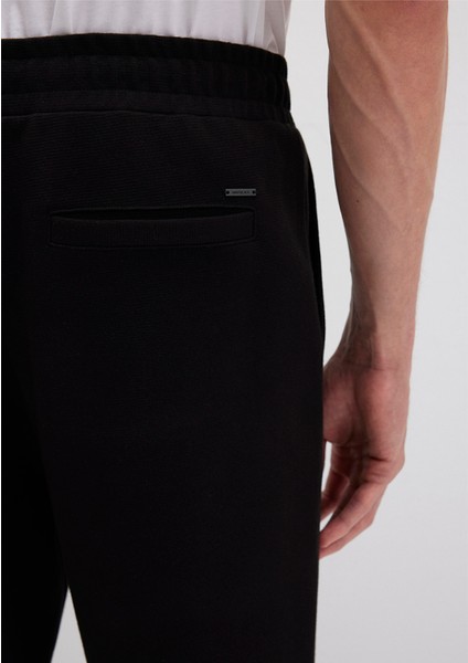 Siyah Örme Interlok Pantolon 0010489-900