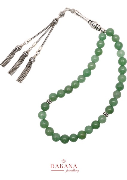 Doğal Yeşil Aventurin Taşı Yengeç Burcu Gümüş Tesbih fiyatları