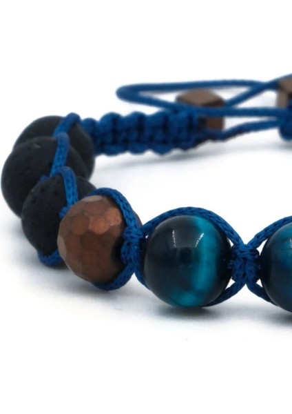 Renkli Doğal Taş Bileklik, Kaplan Gözü ve Hematit, Özgün Takı, El Işçiliği fırsatları