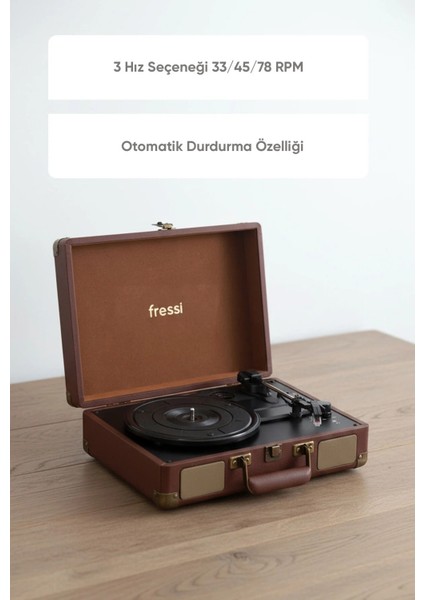 Dahili Hoparlörlü Pikap Müzik Kutusu Usb+Rca+Bluetooth FR-P101 Zenitte indirimleri