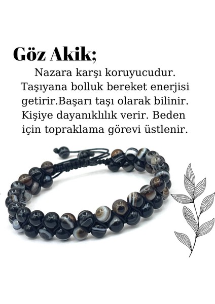 Siyah Agat Göz Akik Taşı, Şık ve Doğal Takı Parçası