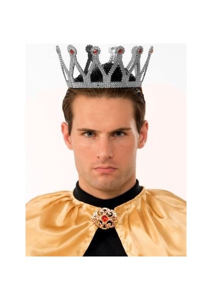 Ds-Derin Gümüş Renk Çocuk ve Yetişkin Uyumlu Kral Tacı
