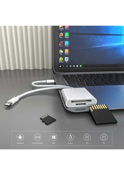 Ally NK-101YST Pro Type-C/lightning To Sd-Tf Kart Çevirici ADAPTÖR-(5775) - ETC7958-9489 modelleri