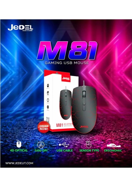 M81 Optik LED Dört Buton 1600 Dpı Renkli Rgb Gaming Kablolu Mouse indirimleri