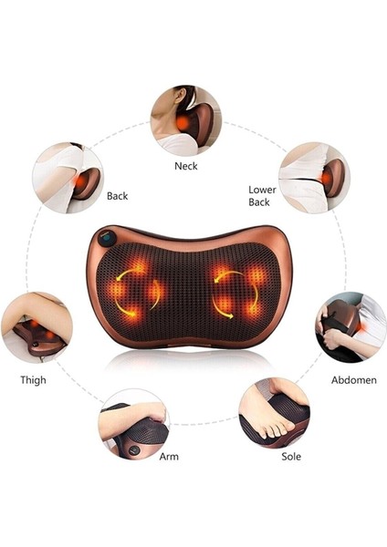 Çift Yönlü Isıtmalı Masaj Yastığı, Ayak, Bel, Boyun, Sırt ve Omuz Rahatlatıcı