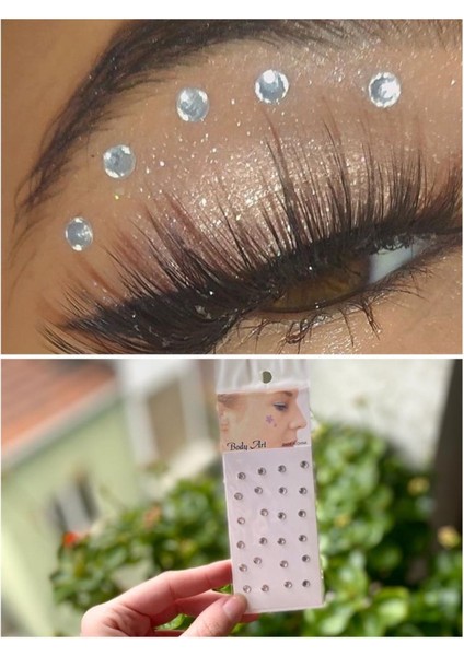 Gümüş Renk Tırnak ve Yüz Süsleme Taşı, 2 Paket, 48 Parça modelleri