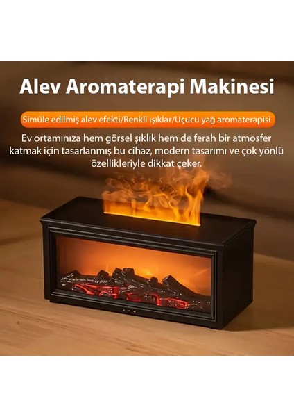 Ezere A4 Şömine Esintili Aromaterapi Difüzörü Ultrasonik Hava NEMLENDICI-(5775) - ETC1511-7286 indirimleri