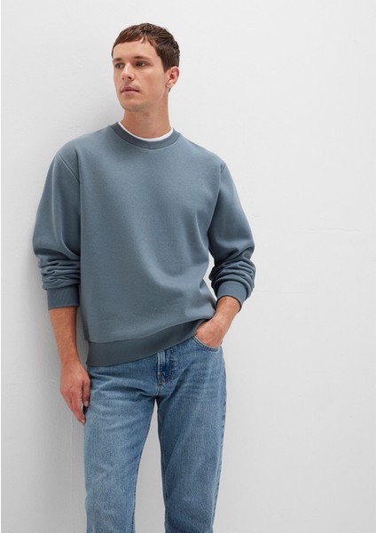 Bisiklet Yaka Mavi Basic Sweatshirt 0S10276-80889 modelleri