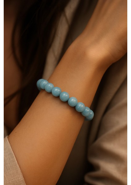 Turkuaz Doğal Taş Bileklik, Şık ve Zarif Takı, Sertifikalı, El Işçiliği