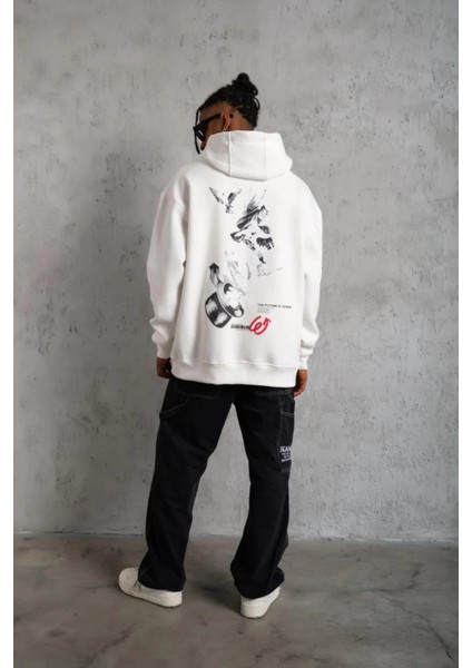 Erkek Şapkalı Güvercin Baskılı Kapşonlu Sweat fiyatları