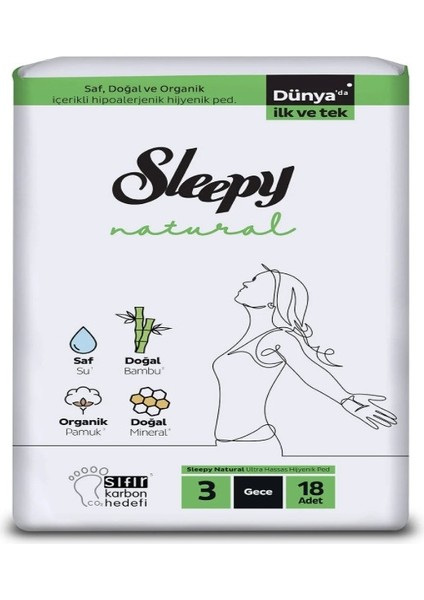 Sleepy Natural Süper Eco Paket Gece 18 Adet