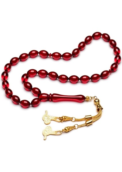 Erkekler Için Kırmızı Renkli Kehribar Tesbih, Şık ve Zarif Takı Seçeneği