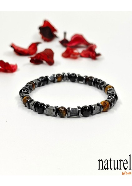 6mm Unisex Bileklik: Kaplangözü, Oniks ve Hematit Taşlarıyla Şık Tasarım fiyatları